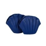 Blue Ceramic Shell-Shaped Decorative Vase Set of 2
