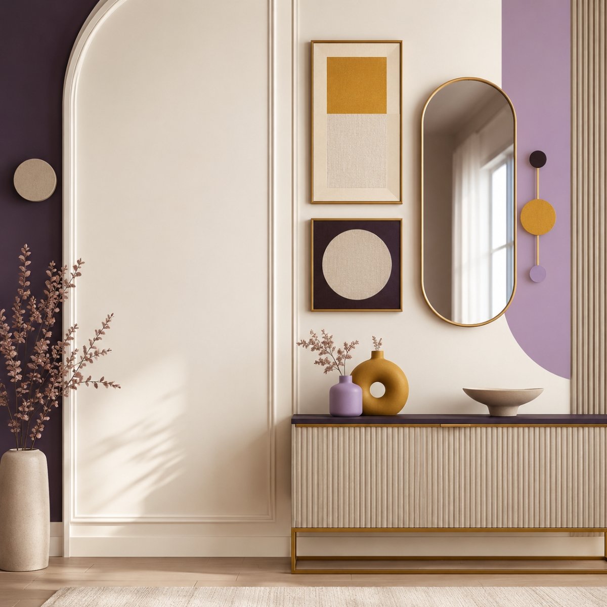 Modern Wall Details decor with wall accents, frames, mirrors, and decorative wall pieces