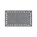 Geometric Black Natural Rubber Outdoor Doormat, 2 ft x 3 ft