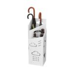 White MDF Umbrella Stand Organizer with Hidden Drip Tray