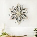 Whitewash Floral Metal Wall Decor, 12 in x 12 in